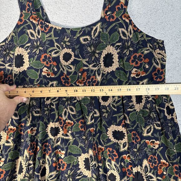 Natural Life Mini Dress Women’s Size XXL Empire Waist Smocked Chest Dark Florals - Picture 7 of 15